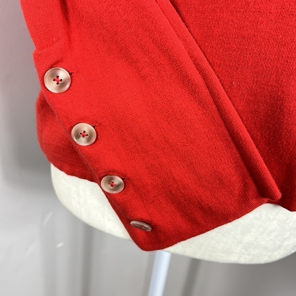 Belford Orange Pima Cotton Long Sleeve Button Turtleneck Top XS - Picture 4 of 10